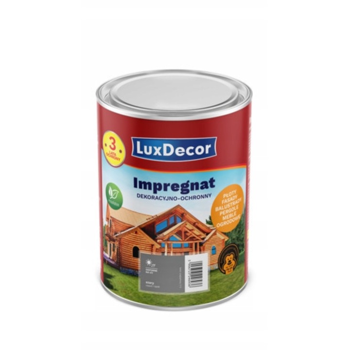 LuxDecor impregnáló faanyaghoz 2,7L, szürke, védelem és dekoráció, vízálló