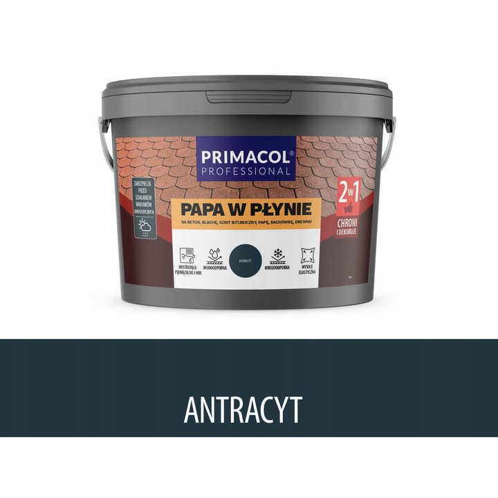 Primacol Professional folyékony membrán, 6kg, víz- és fagyálló, rugalmas, antracit