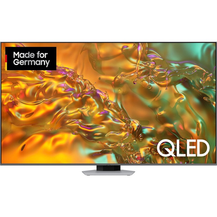 Televizor Smart Samsung 85Q80D, QLED, 85 inch, 214 cm, UltraHD 4K, HDR, twin tuner, Direct Full Array, 120Hz panel, Negru-Argintiu