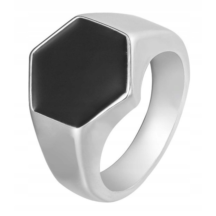 Пръстен от неръждаема стомана Синджир, 316L, Гравиране, O13S - SILVER, EU22, US10