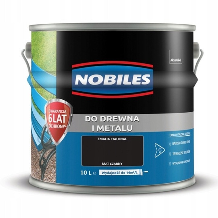 Nobiles FTALONAL fa- és fémfesték 10L, matt, 14m2/l, fekete