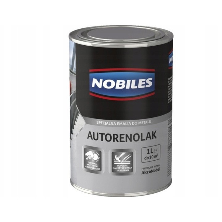 AkzoNobel Nobiles Autorenolak L-80 fémfesték, autófesték, időjárás- és kopásálló, sötétvörös, 1L