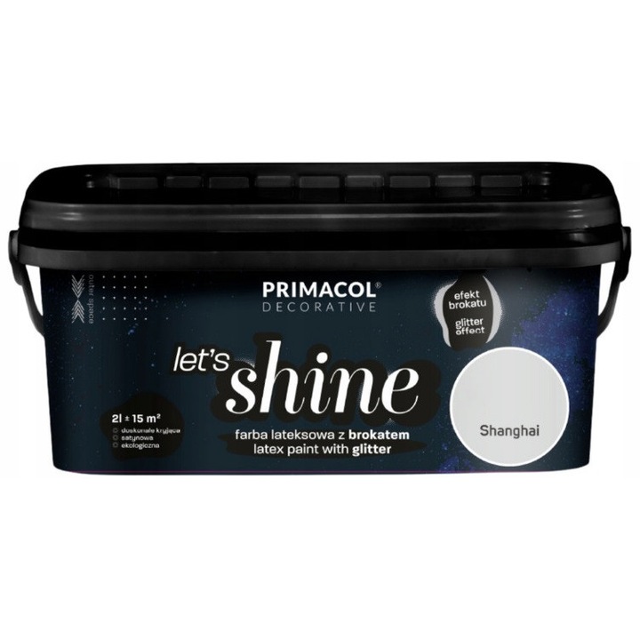 Primacol Let's Shine dekoratív festék, 2 l, szürke, csillogó hatással