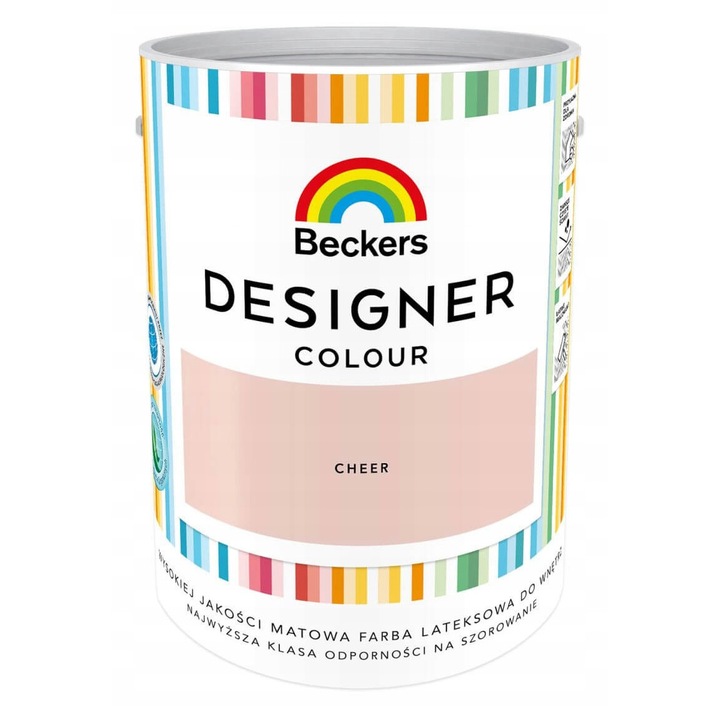 Beckers Designer Colour matt latex festék 5L, Cheer szín, mosásálló, jó fedőképesség