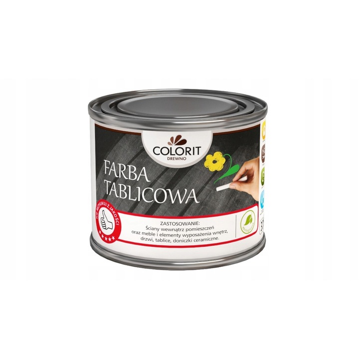 Táblafesték, Colorit, 500ml, mélyfekete, könnyű felvitel, vízálló