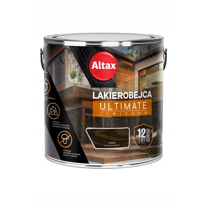 Altax Ultimate fa lakk, 12 évig ellenálló, ében, 2.5L