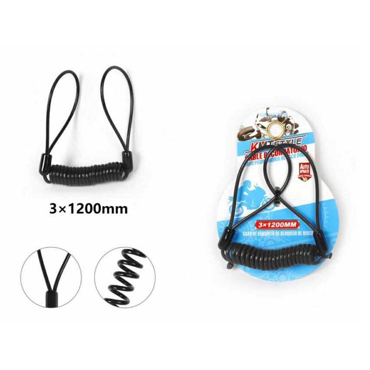 Rugalmas emlékeztető kábel tárcsafékzárhoz 1200mm Kmt STYLE
