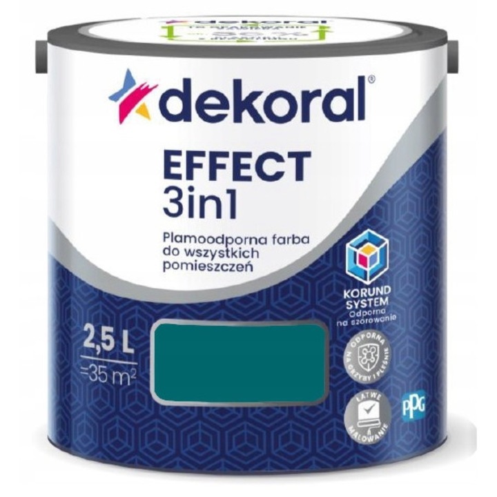 Dekoral Effect 3in1 latex festék 2,5L, penészálló, smaragdzöld, 35m2