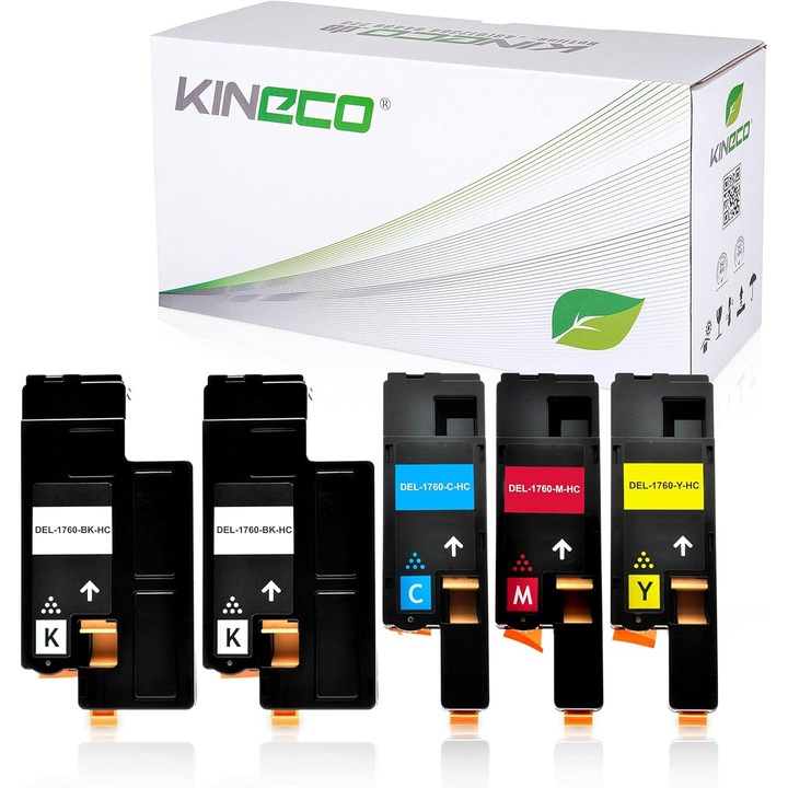 5 darabos Kineco toner készlet Dell C1760nw, C1765nfw, C1700 Series, 1350cnw lézernyomtatókhoz
