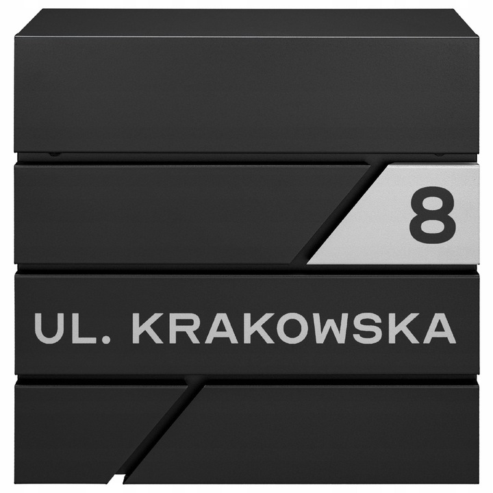 Személyre szabott M-TEC Modern postaláda, fekete, 37x37x10,5cm, újságtartóval, 2 kulccsal