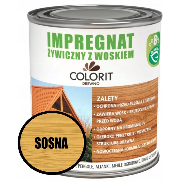 Colorit viaszos impregnáló 5L, fenyő, 8 év védelem, könnyű felvitel