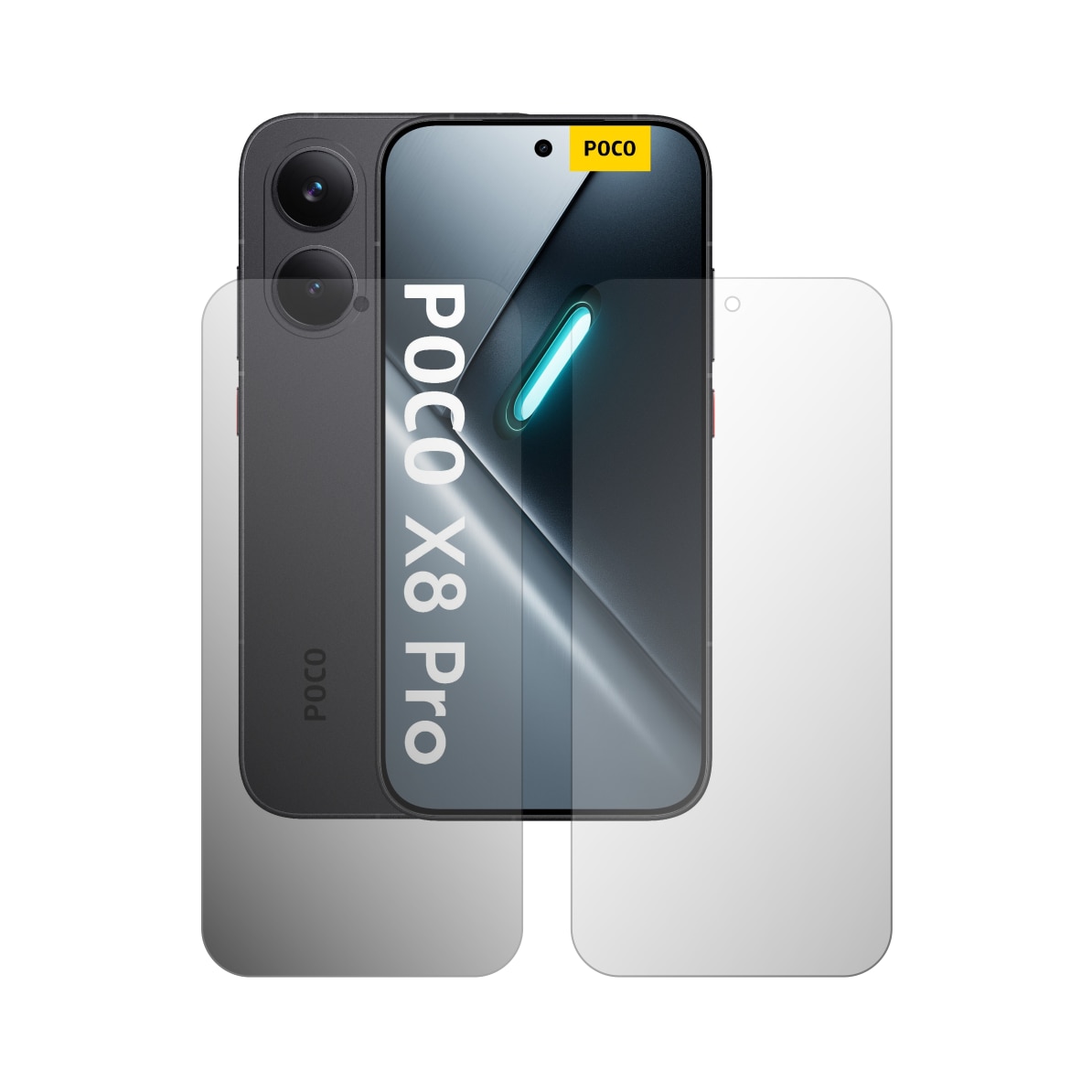 Set 2X Folie Protectie Ecran Folie24, pentru Poco X8 Pro, 1X Ultra-Clear + 1X Mata, Acoperire Case-Friendly ( Compatibile cu Carcasa ), Adezive, Flexibile cu Auto Regenerare