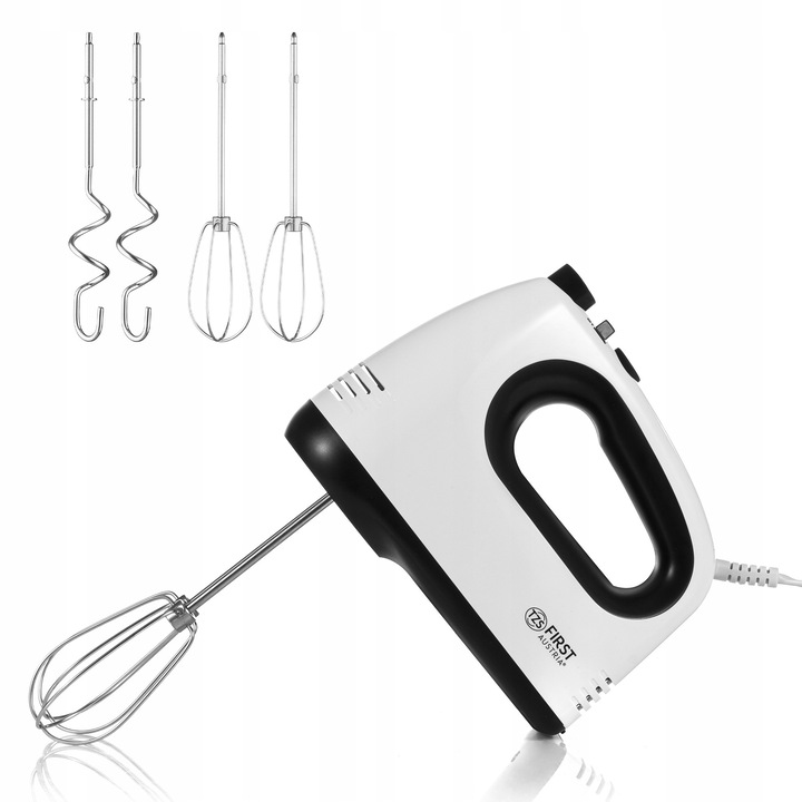 Kézi mixer First Austria 5263-3, 5 sebességfokozat, turbó funkció, 300W, 120cm, inox