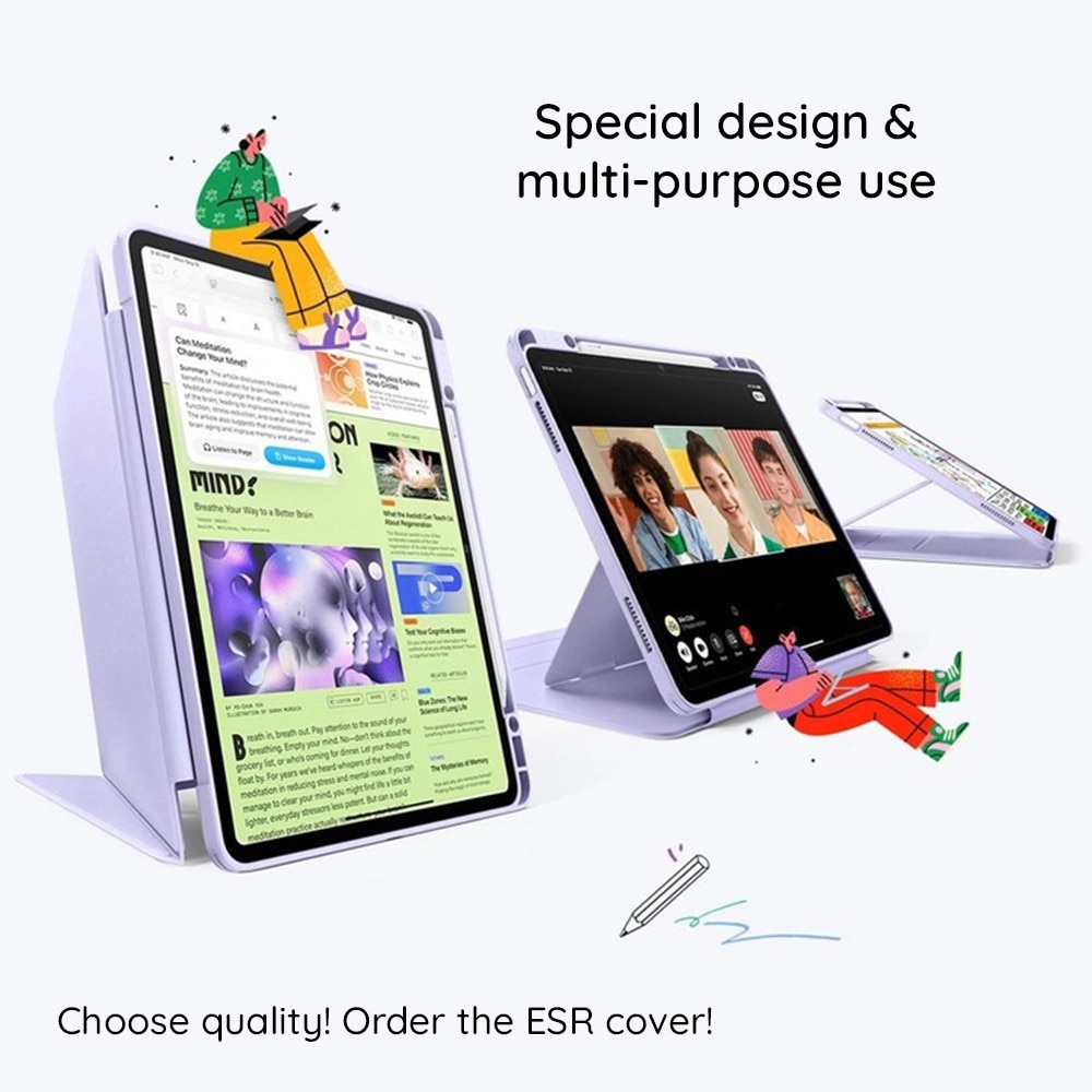 Husa pentru iPad 11 2025 A16 11 inch - ESR Flip Hybrid (with Pencil Holder) - Midnight Green