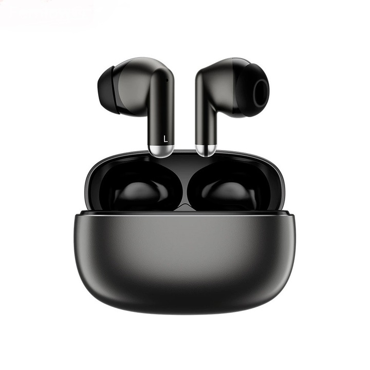 Casti wireless ANC cu izolare activa a zgomotului, casti Bluetooth 5.4 in-ear, casti gaming wireless cu conexiune, latenta ultra-scazuta, autonomie lunga, microfon HD, Control vocal, impermeabilitate IPX4, pentru sport, universale, culoare negru
