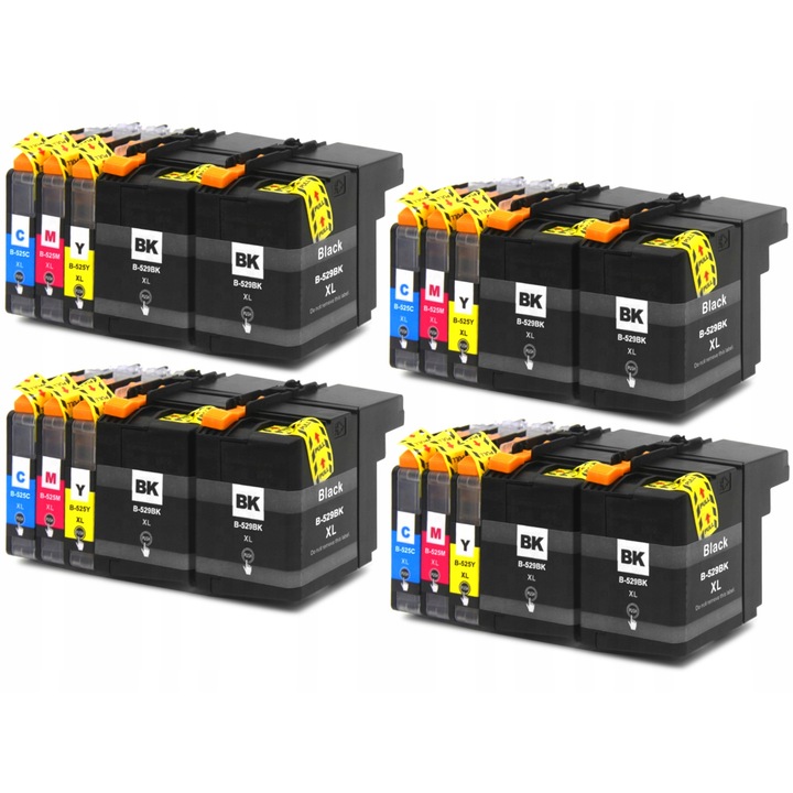 XTEC LC-529 XL / LC-525 XL tintapatron készlet, 20 db, többszínű, 8x fekete 60 ml, 4x cián 15 ml, 4x magenta 15 ml, 4x sárga 15 ml
