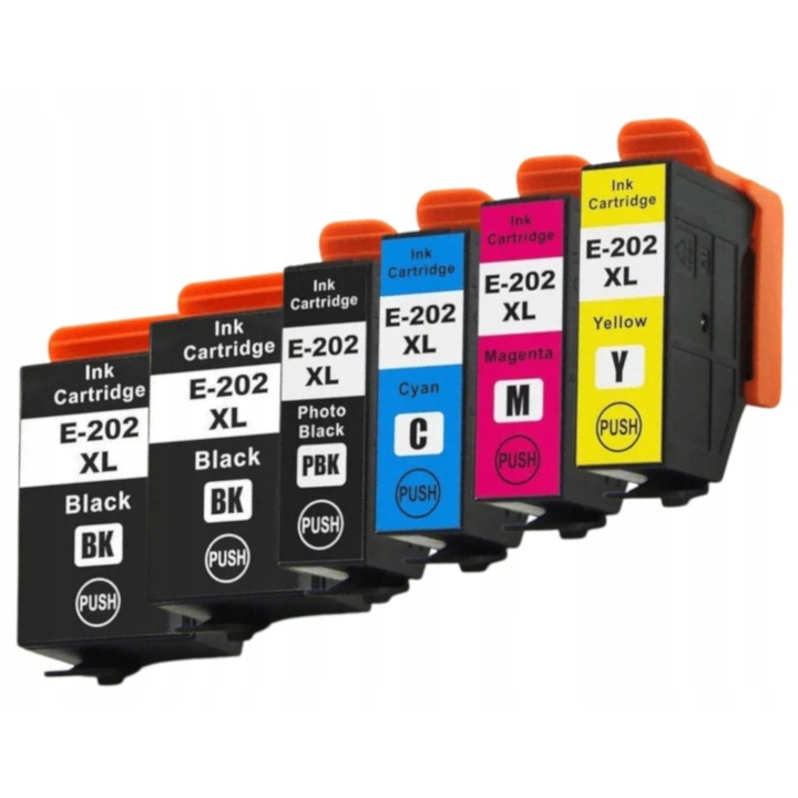 XTEC 202 XL tintapatron készlet, 6 db, fekete/cián/magenta/sárga, 21ml/13ml