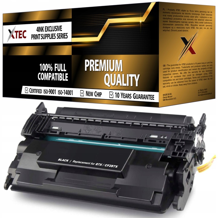 Toner 4INK CF287X/87X Black XL, kapacitás 18000 oldal, kompatibilis HP LaserJet nyomtatókkal