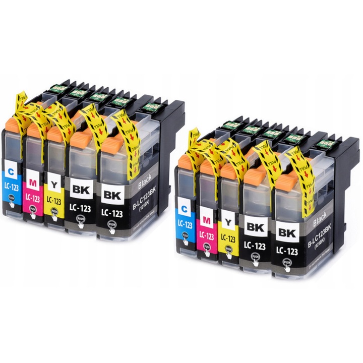 XTEC LC-123 XL tintapatron készlet, 10 db, fekete, cián, magenta, sárga, XL kapacitás