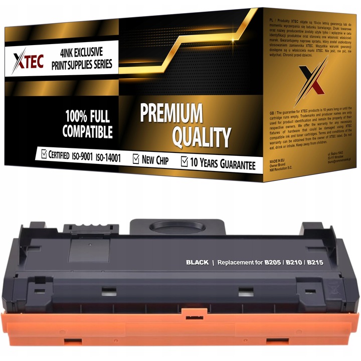 XTEC toner Xerox B205 B210 B215 nyomtatókhoz, XL kapacitás, 3000 oldal, fekete