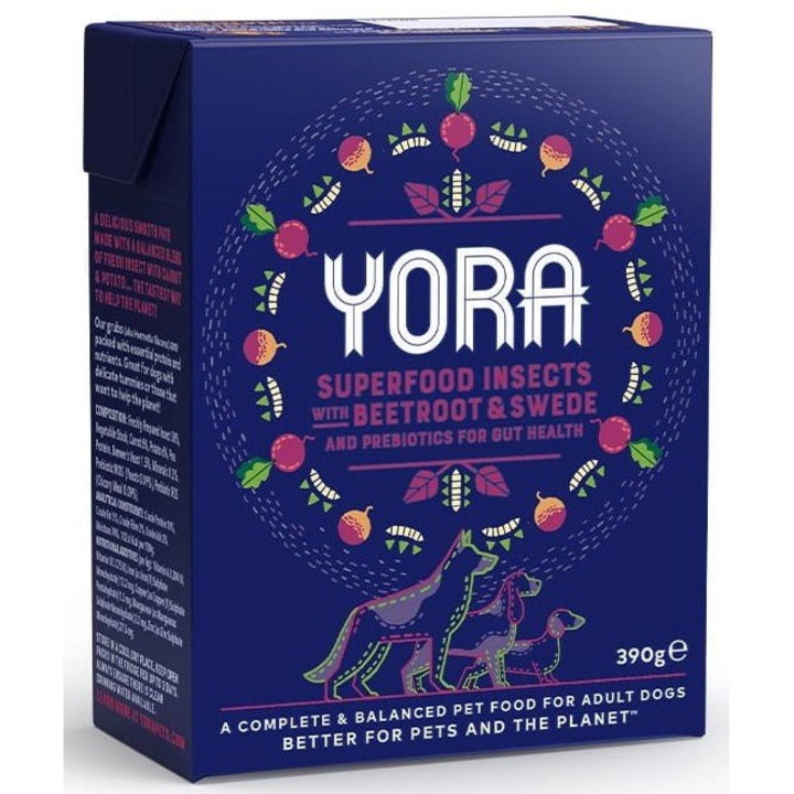 Yora Nedves kutyaeledel rovarokkal 58%, cékla és tarlórépa, 390g