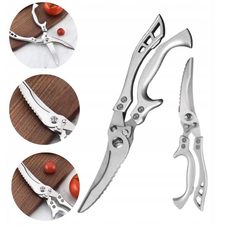 Yukko Japan konyhai olló, multifunkcionális, rozsdamentes acél, 25,5 cm, húshoz, zöldséghez, fűszernövényekhez