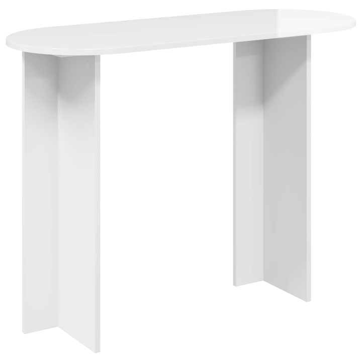 Masa de consola vidaXL, Alb foarte lucios 100 x 39, 5 x 75 cm