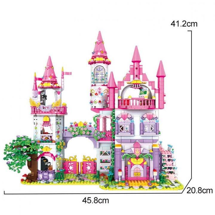 Конструктор Lego Woma C0252 - 1892 части, Градина Амарантини от страната на приказките, креативен комплект за деца