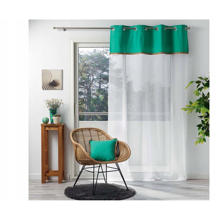 Перде Douceur d'interieur Kelonia бяло зелено 140x240см полиестер