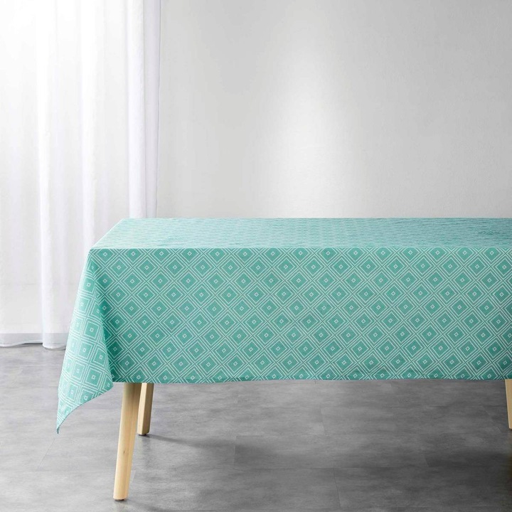 Téglalap alakú abrosz, Douceur d'interieur, IDYLLE, 140x240cm, zöld, pamutból