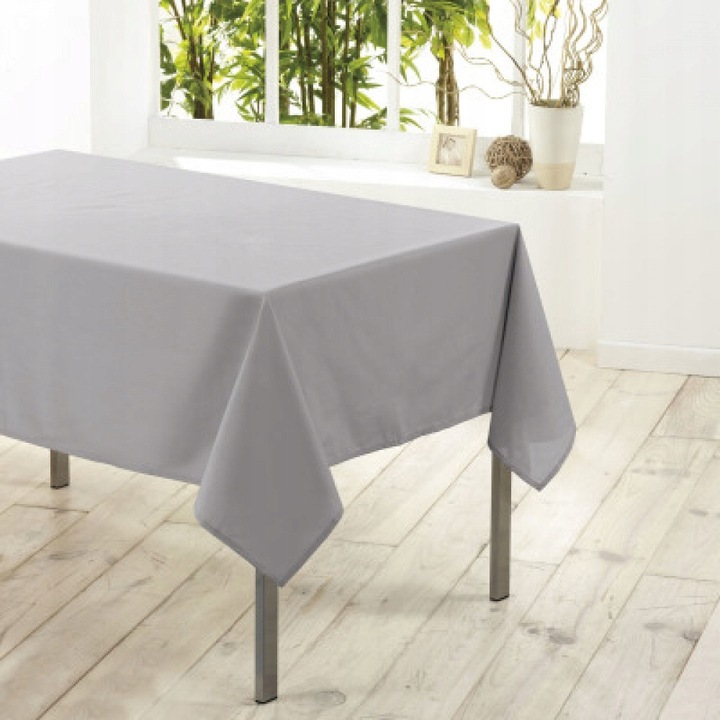 Douceur d'interieur Essentiel vízálló asztalterítő, szürke, 140x300 cm
