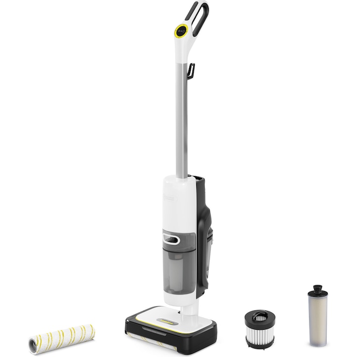Aspirator vertical cu abur Karcher SCV 4 Steam Vac *EU, 1600 W, cablu 8 m, rezorvor 0.5L-75 m², eliminare virusi si bacterii 99.9%, patru moduri de curatare, 1.056-530.0 ,alb