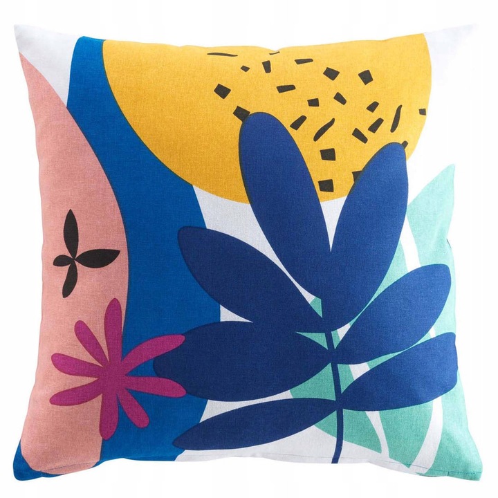 Douceur d'interieur Papaya többszínű pamut díszpárna 45x45x15cm