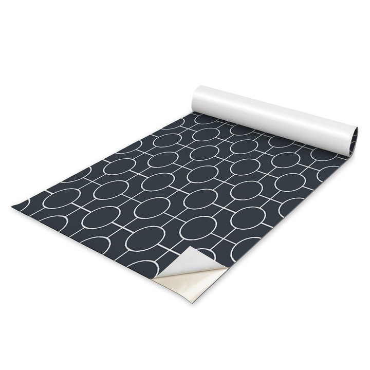 Autocolant Mobilier, Autocolant, Aspect Mat, Coloray, Cercuri Geometrice, Gri, 50 x 100 cm, Aplicare Usoara Pe Suprafete Netezi, Pentru Mobila, Usi, DIY, Decor Interior, 010130570020000033379