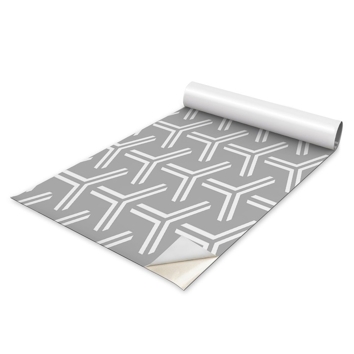 Autocolant Mobilier, Autocolant, Aspect Mat, Coloray, Geometrie Moderna, Gri, 50 x 100 cm, Aplicare Usoara Pe Suprafete Netezi, Pentru Mobila, Usi, DIY, Decor Interior, 010130570020000033428