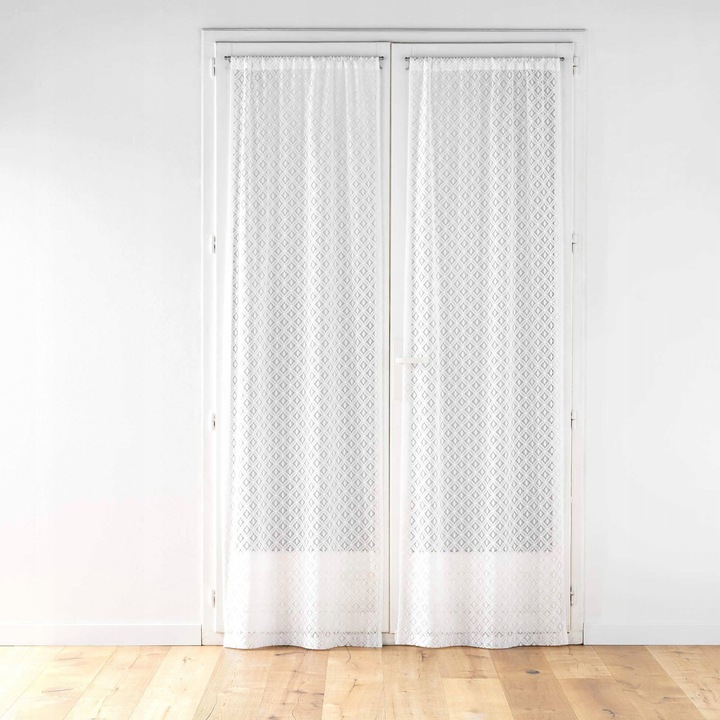 Комплект пердета от 2 части, Douceur d'interieur, ODILA, 70x240см, бял, полиестер