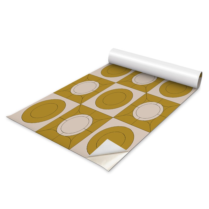 Autocolant Mobilier, Autocolant, Aspect Mat, Coloray, Roti De Mustar, Bej, 50 x 100 cm, Aplicare Usoara Pe Suprafete Netezi, Pentru Mobila, Usi, DIY, Decor Interior, 010130570020000282977