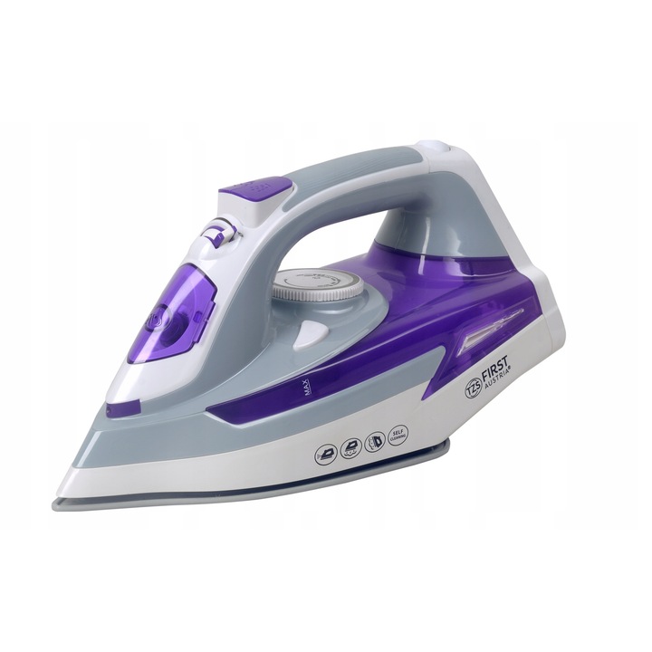 Fier de calcat cu abur First Austria 5628-8-PU, ceramica, 2300W, functie anti-picurare, sistem de auto-curatare
