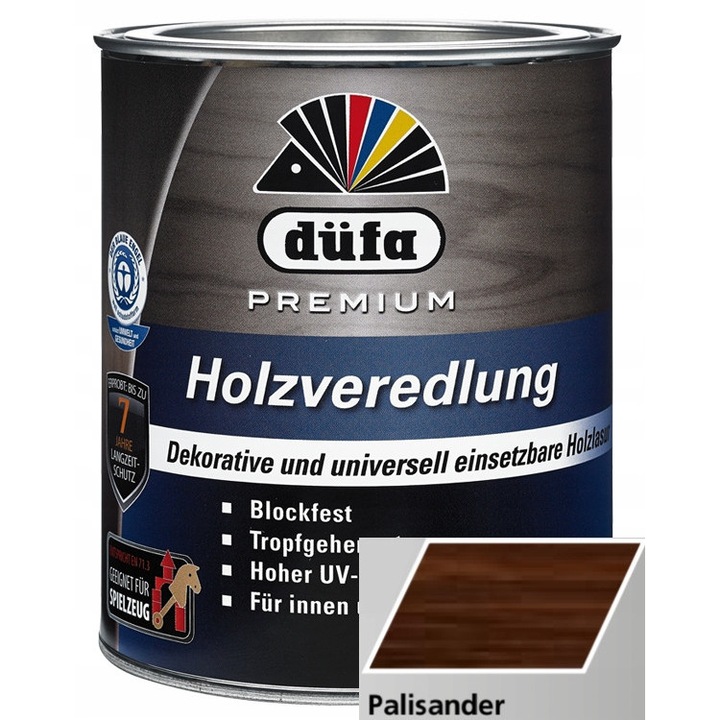 Dufa Holzveredlung favédő lazúr, paliszander, 2.5L, UV-álló, selyemfényű matt