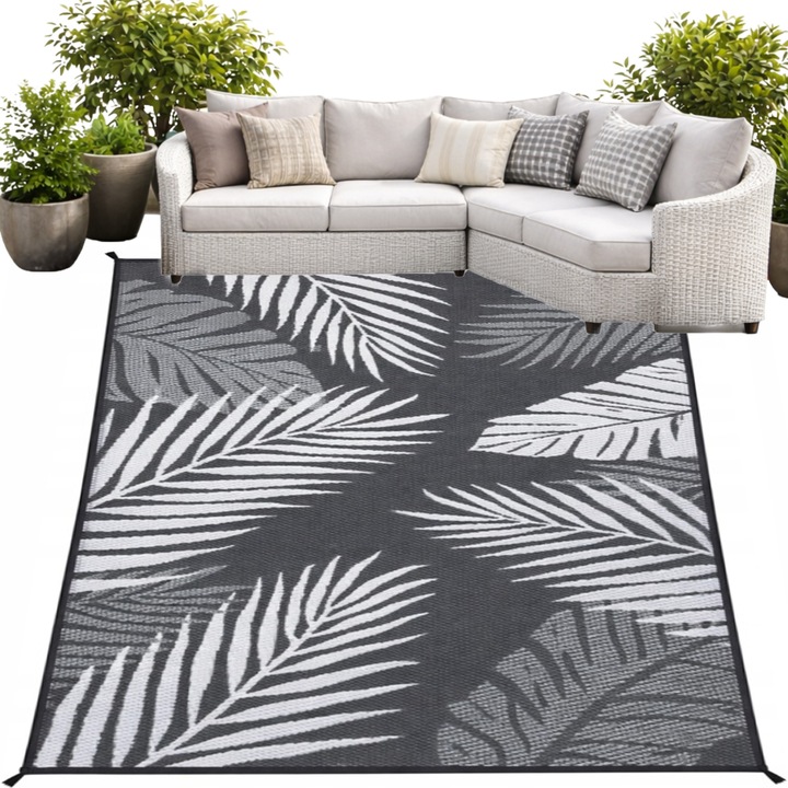 HomeDesign Kültéri Szőnyeg 160x230cm, többszínű, nedvességálló, könnyű és összecsukható, táskával és rögzítőcövekekkel