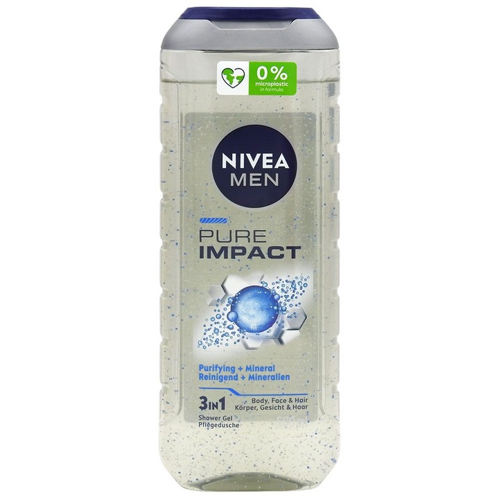 Tusfürdő, NIVEA, Pure Impact, 500 ml