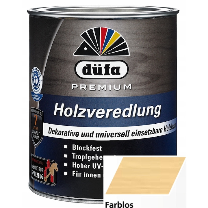 Dufa Holzveredlung favédő lazúr, 2.5L, átlátszó, selyemmatt