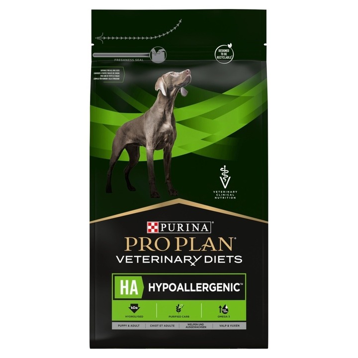 Purina Canină HA Hipoalergenică 3 kg, hrană pentru câini adulți