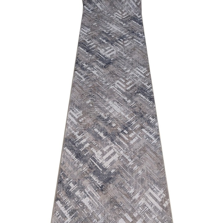 Traversa Antiderapanta Ylaria, Gri cu Bej, Poliester, 80 x 100 cm