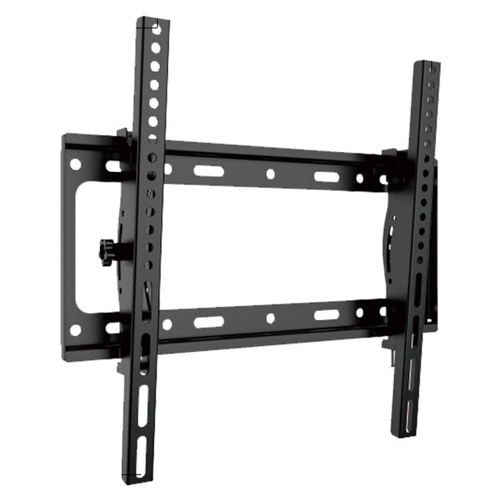 Sharpdo Suport TV de Perete, Universal, Diagonala 26”- 65” ( 66 - 165cm ), Max 50kg, Vesa 100x100 mm – 400x400 mm, Negru
