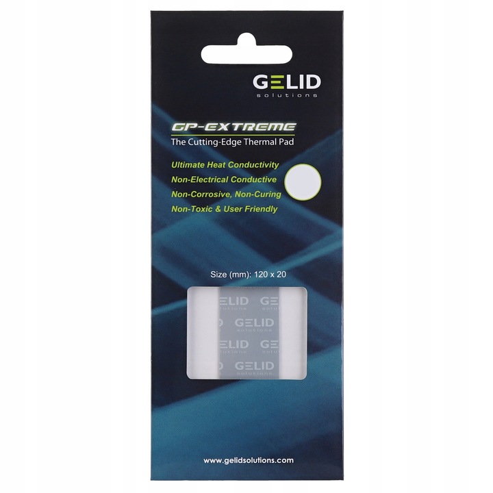 Gelid TP-GP04-R-A hővezető pad, 12W/mK, 120x20x0.5mm