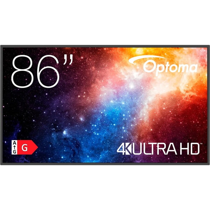 Ecran interactiv Optoma 86 inch UltraHD 4K Negru
