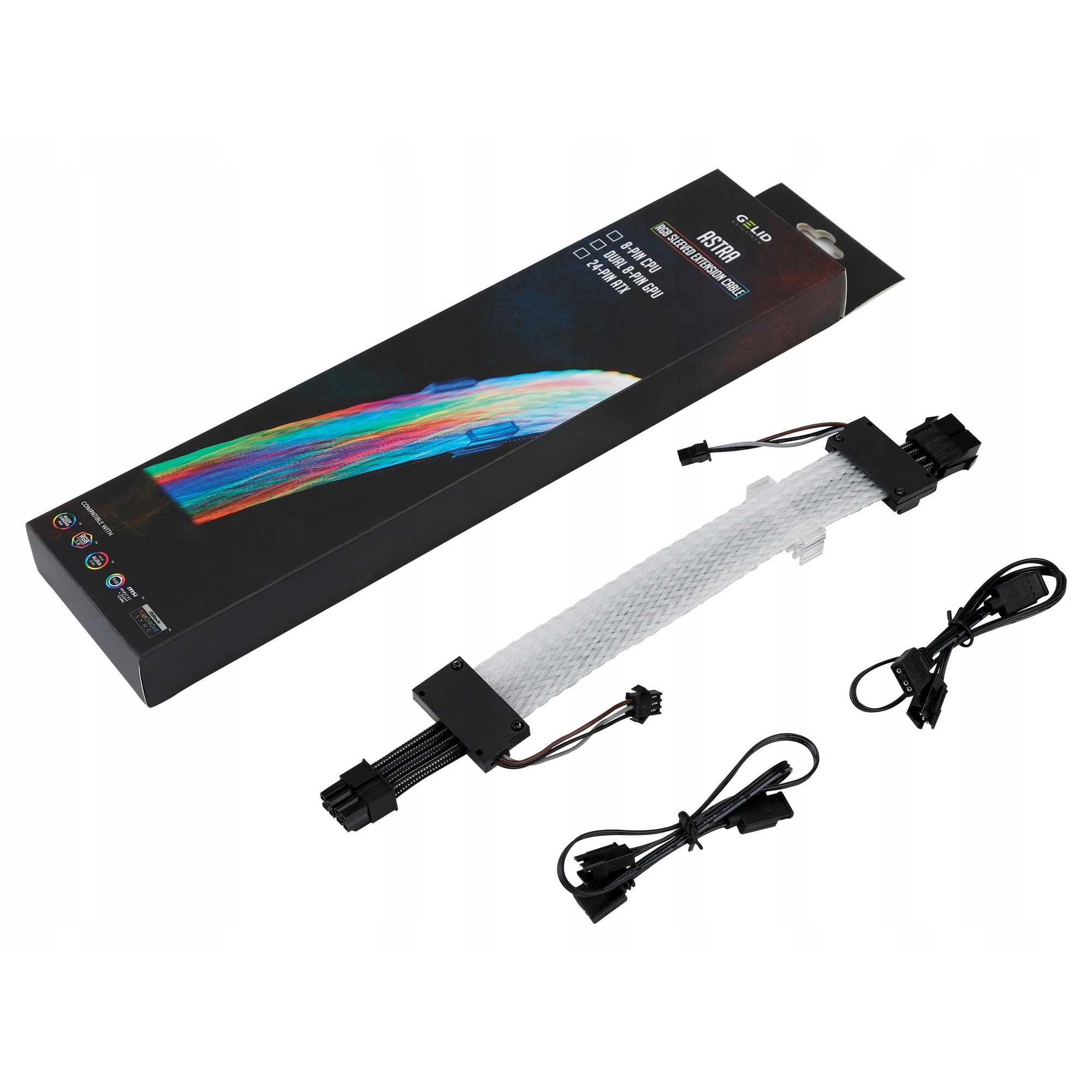 Cablu de extensie ATX ARGB 8-pin Gelid Astra (CA-RGB-8P-01), 30cm, 8 ...