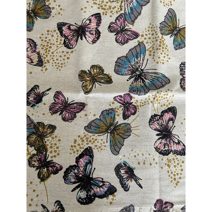 Pillangó mintás vászon, SimplyTexGoGlobal, többszínű, 50cm