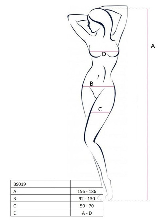 Bodystocking Negru, Passion, design seducător, One Size